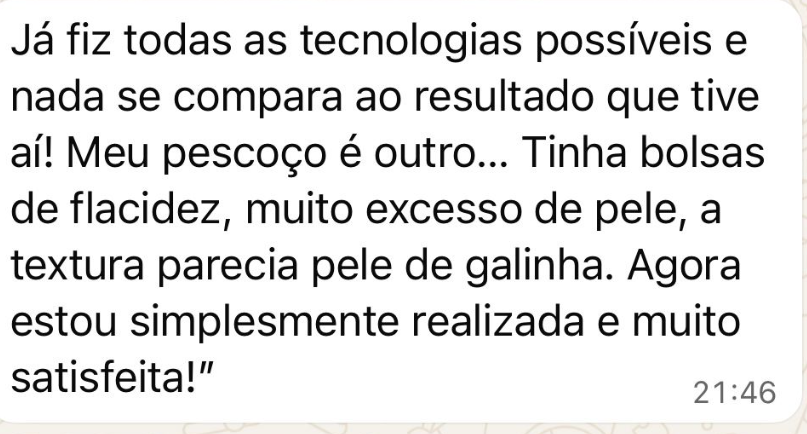 Depoimento resultado pescoço